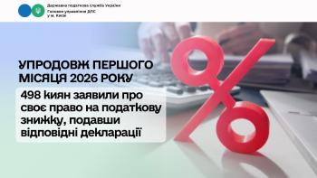 Упродовж першого місяця 2026 року 498 киян заявили про своє право на податкову знижку, подавши відповідні декларації