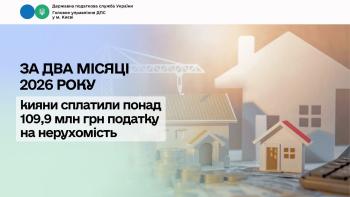 За два місяці 2026 року кияни сплатили понад 109,9 млн грн податку на нерухомість 