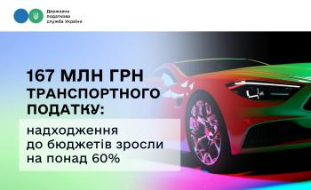 167 млн грн транспортного податку: надходження до бюджетів зросли на понад 60%